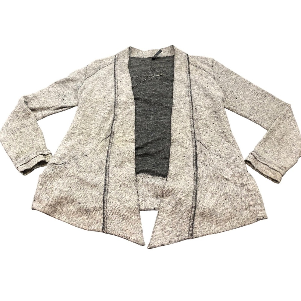 Kuhl Cardigan Sweater Womens‎ Medium Gray Wool Blend Open Front Drape Pocket